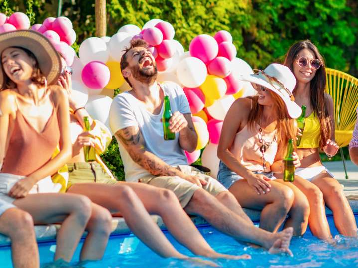 Enjoying pool party Shot