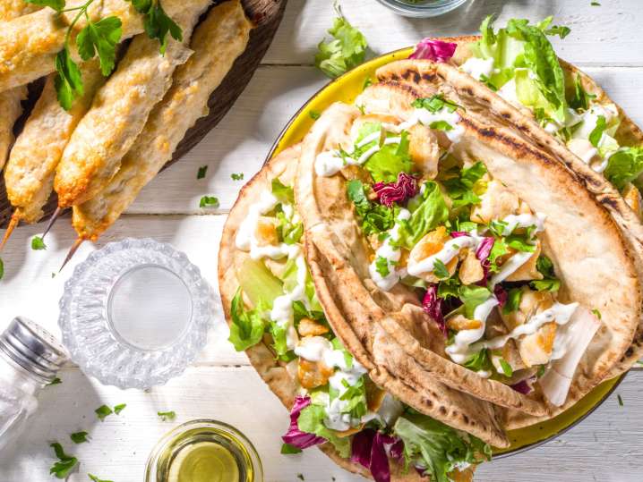 Chicken Shawarma with pita bread Shot
