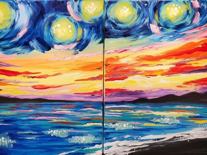Paint and Sip - Sunset Sparkle Duo - Houston | Classpop!