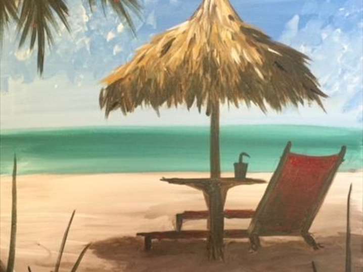 Paint and Sip Beach Set Up Pasadena Classpop!