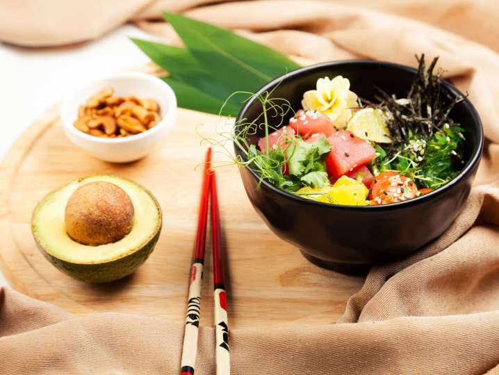 Charlotte - Poke Salad with tuna in a Bowl Shot