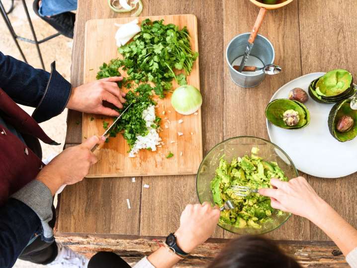 Washington, D.C. - preparing guacamole with colleagues Shot