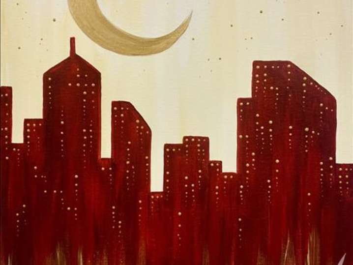Paint and Sip - The Manic Blazing City Under the Moon - Houston | Classpop!