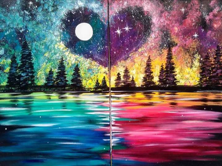 Paint and Sip - True Love Above the Trees - Date Night - Austin | Classpop!