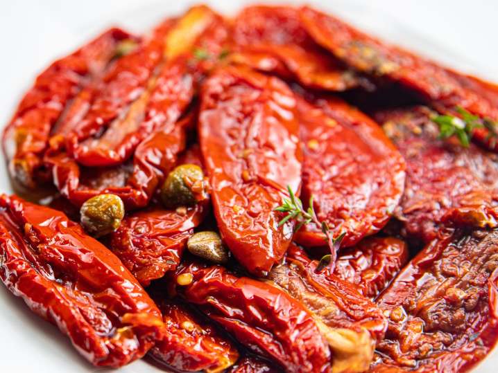 Carlsbad & Oceanside - tomato antipasti sun dried food vegetable meal snack on the table copy space food background rustic top view Shot