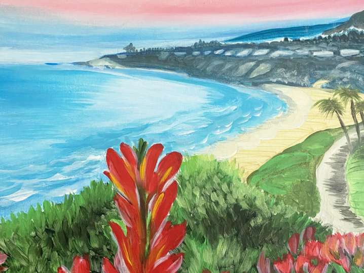 Paint and Sip - Beautiful Coastal Flowers - Orange County | Classpop!