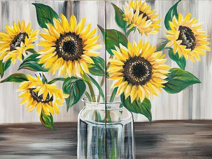 Paint and Sip - Farm Fresh Vibrant Yellow Sunflowers - New Braunfels ...