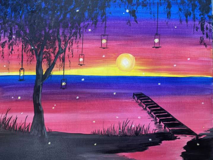 Paint and Sip - Lakeside Sunset Glow - Orange County | Classpop!