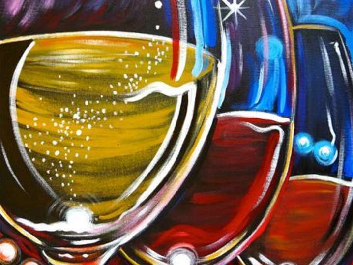 Paint and Sip - Rainbow of Wines Painting - Houston | Classpop!