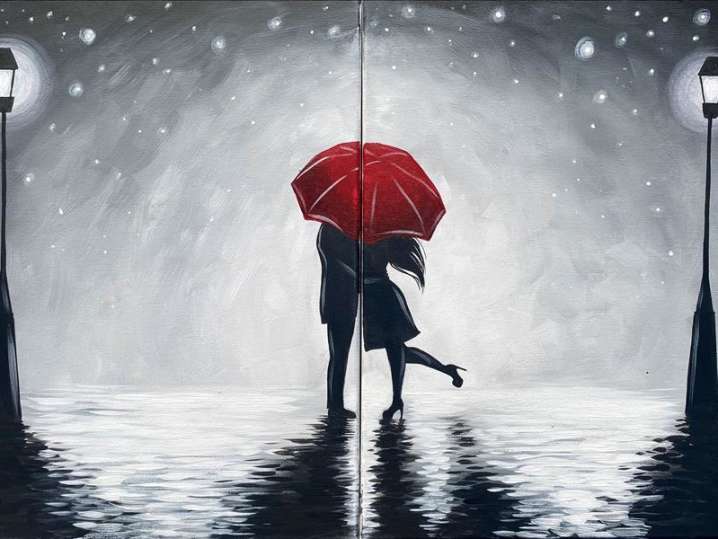 Paint and Sip - Lovers Beneath the Night Sky - Houston | Classpop!