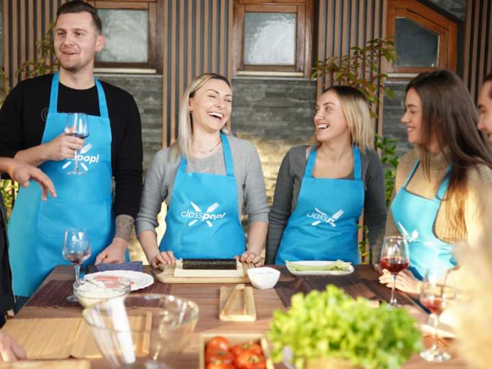 San Francisco - a group in sushi making class Shot