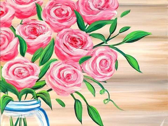 Paint and Sip - Elegant Fresh Rose Bouquet - Houston | Classpop!