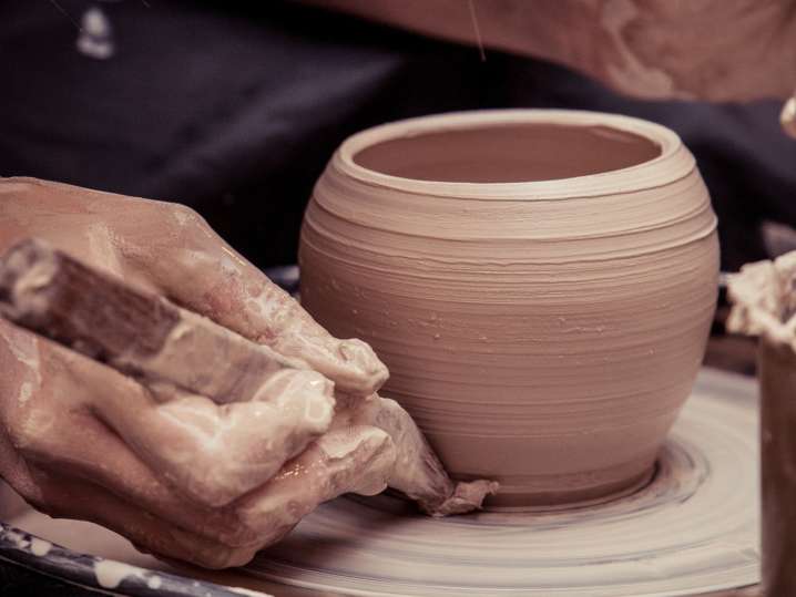 Boston - making pottery at the wheel Shot