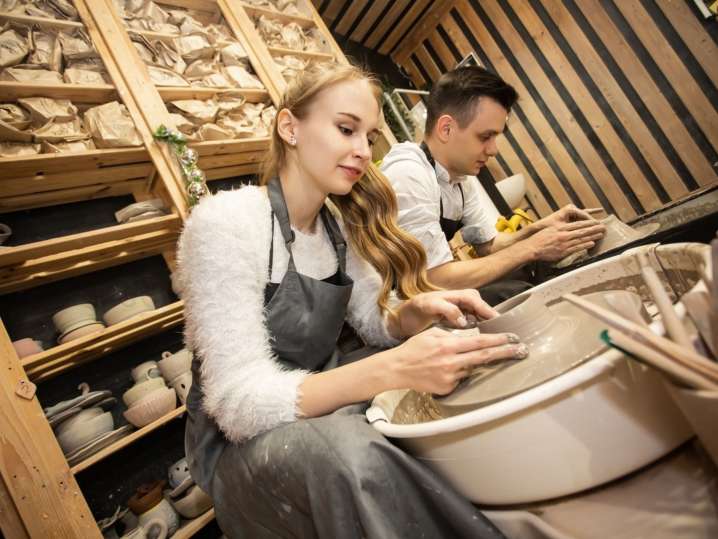 Boston - couple practicing pottery (2) Shot