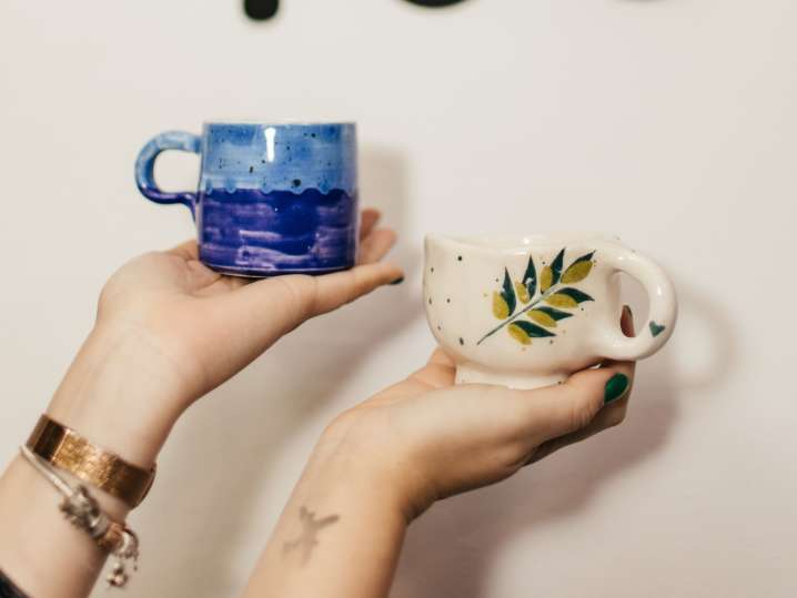 Boston - two handmade ceramic mugs Shot