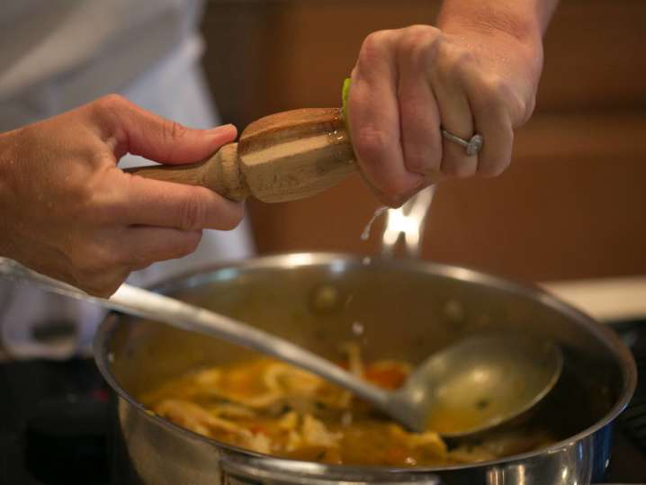 Squeezing lime juice Shot