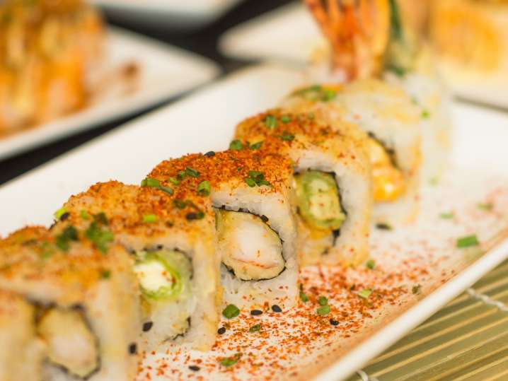 fresh sushi with shrimps Shot