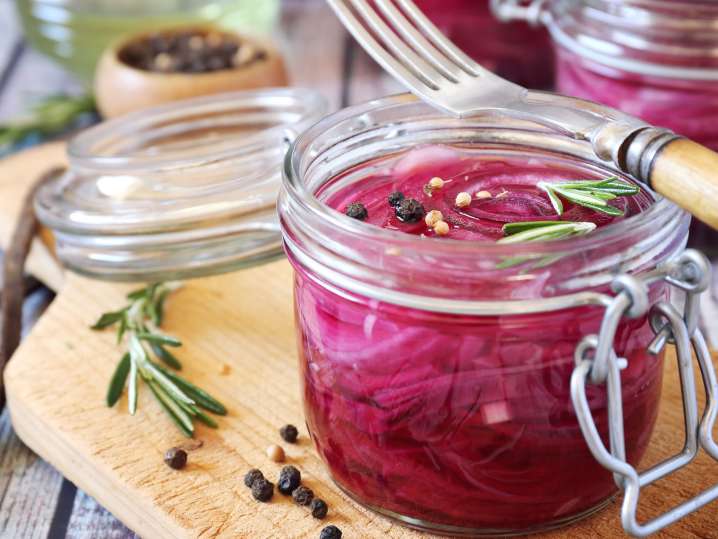 Boston - red onion pickles Shot