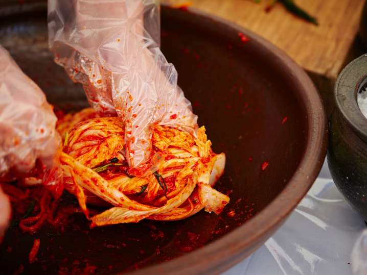 Boston - preparing kimchi Shot