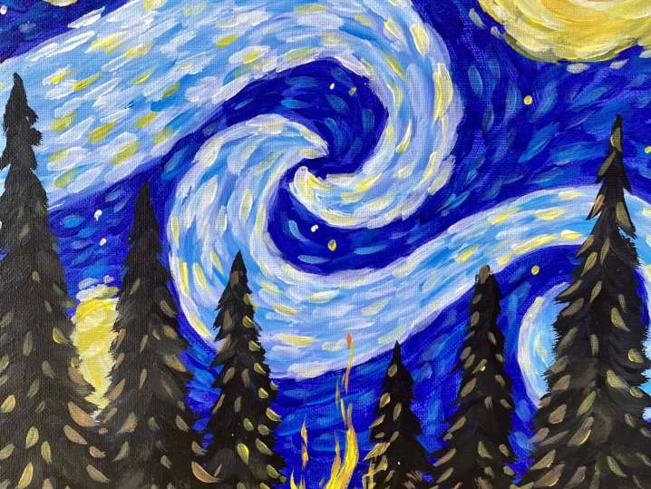 Paint and Sip - Starry Nights and Firelight - Orange County | Classpop!