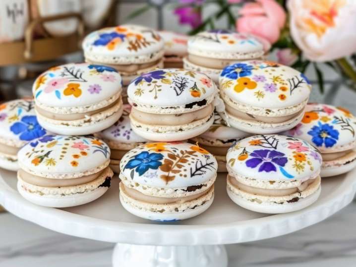 Atlanta - artistic paintings on top of macaron batch Shot