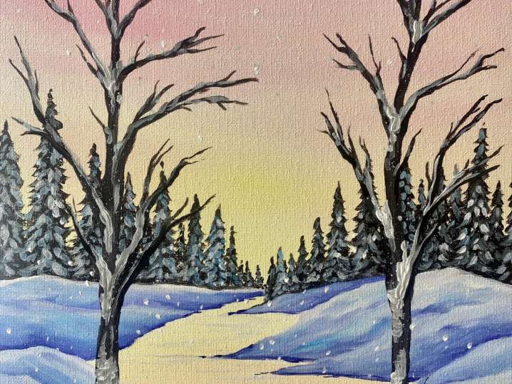 Paint and Sip - Pastel Winter Skies Trail - Orange County | Classpop!