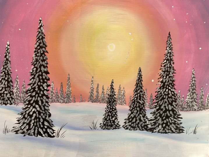 Paint and Sip - Rosé Winter Skies - Orange County | Classpop!