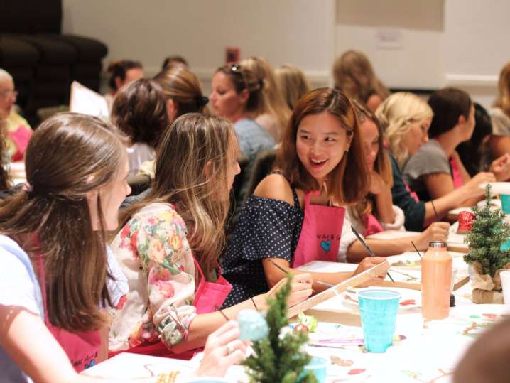 Nashville - women laughing during a paint and sip event (2) Shot