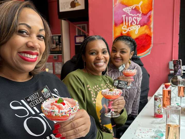 NYC - women holding their handmade ice cream cocktails Shot