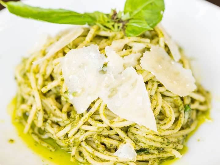 Portland - pesto pici pasta Shot