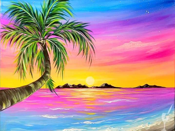Paint and Sip - Bright Sunset Beach - New Braunfels | Classpop!
