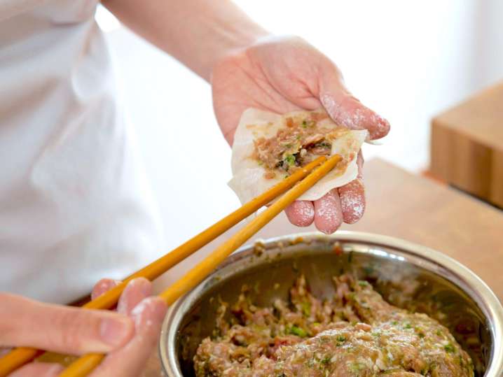 Baltimore - preparing handmade dumplings Shot
