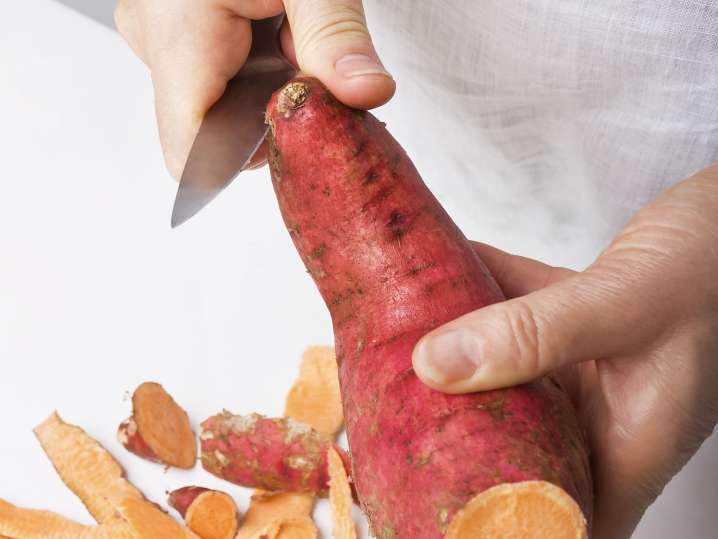 Los Angeles - cutting sweet potatoes Shot