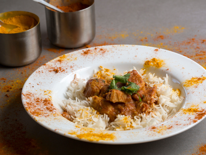 Minneapolis - a plate of curry with jasmine rice Shot