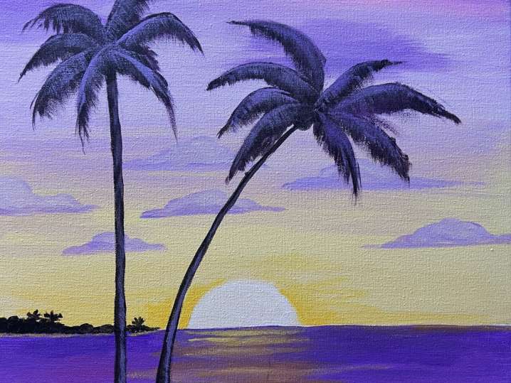 Paint and Sip - Palm Trees at Sunset - San Diego | Classpop!