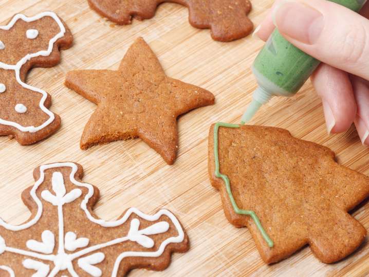 Christmas cookie decorating Shot