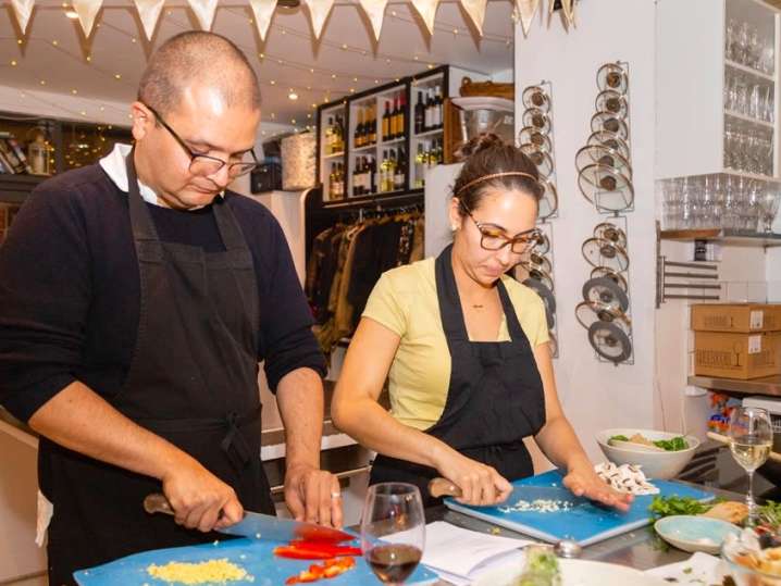 people taking a knife skills cooking class in london | Classpop Shot