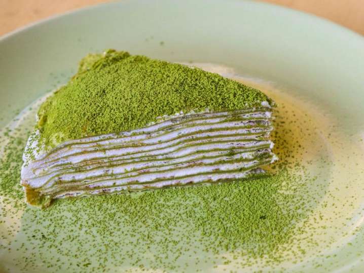 japanese matcha crepe cake, photo from chef natalie daniella | Classpop Shot
