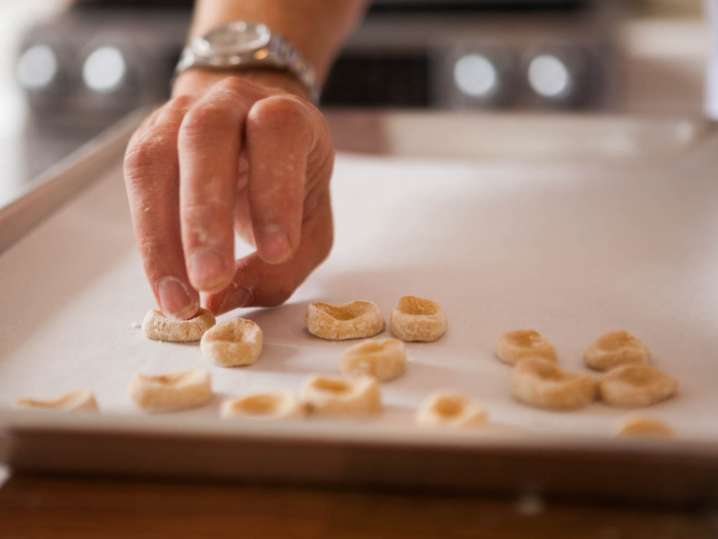 close up of making Orecchiette Pasta by hand | Classpop Shot