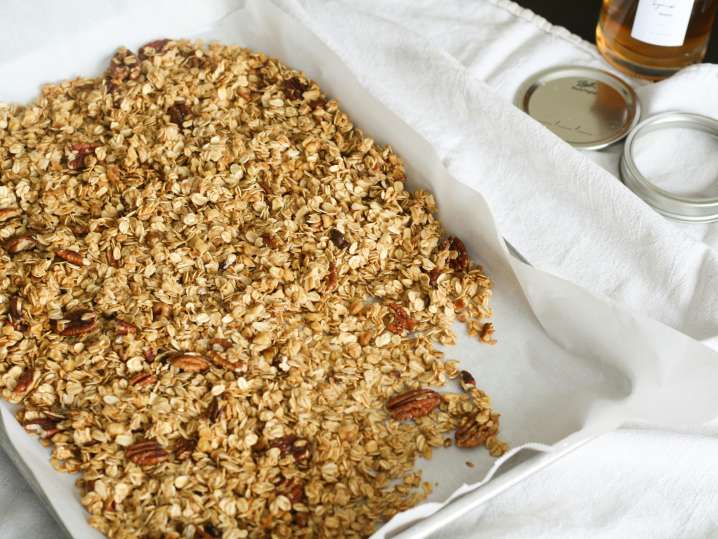 toasting granola on a tray | Classpop Shot