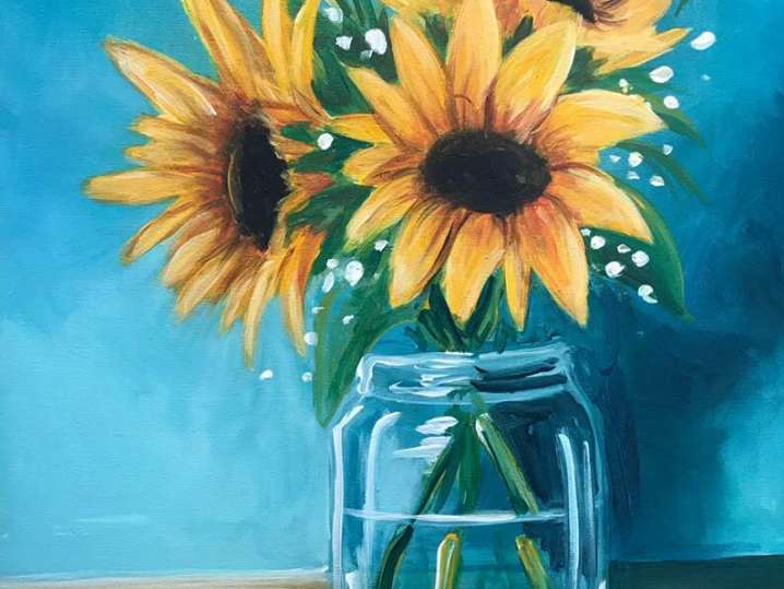 Paint and Sip - Sunflowers in a Glass - Norfolk | Classpop!