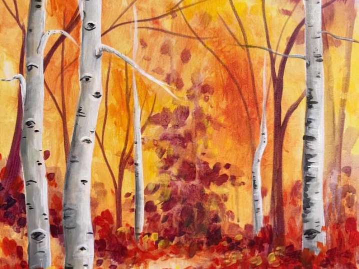 Paint and Sip - Autumn Aspen Trees - Phoenix | Classpop!