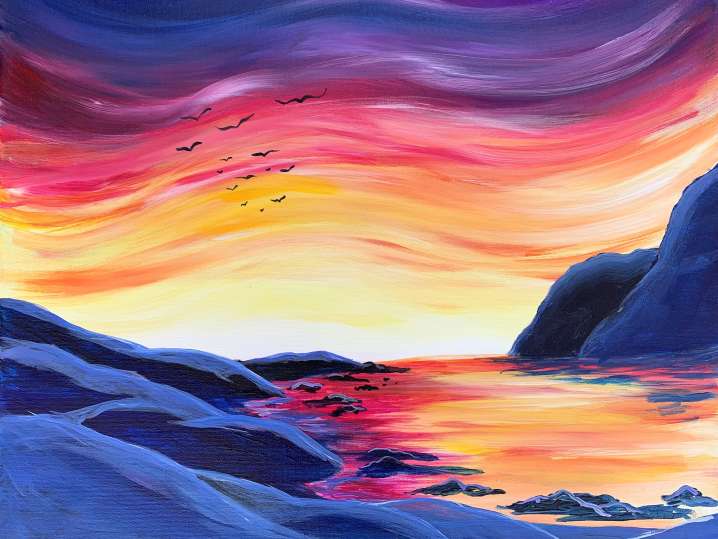 Paint and Sip Coastal Calm Franklin Classpop!