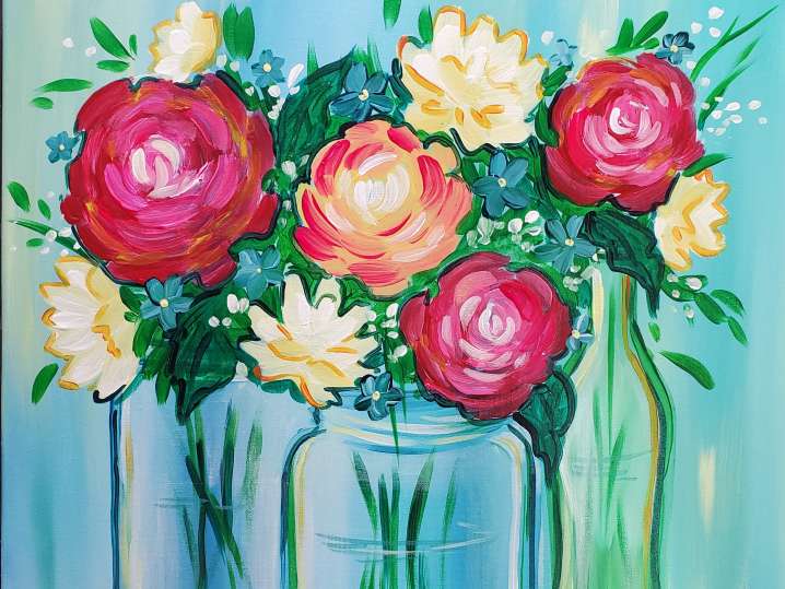 Paint and Sip - Mason Jar Bouquet - Houston | Classpop!