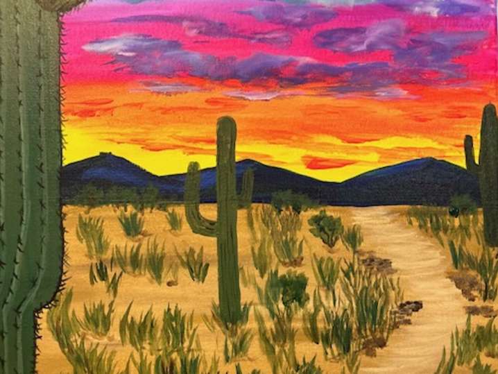 Paint and Sip - In the Desert at Dusk - Phoenix | Classpop!