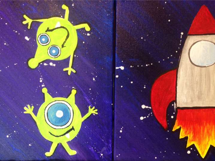 Paint and Sip - Mini - Up in Space - Phoenix | Classpop!