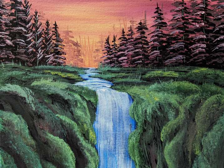 Paint and Sip Hidden Paradise Falls Aliso Viejo Classpop!