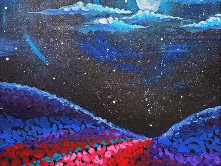 Paint and Sip - Moonlit Flower Field - Phoenix | Classpop!