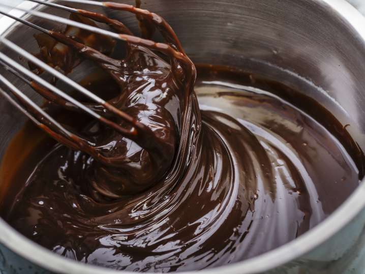 making chocolate fondue Shot