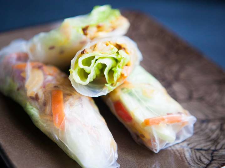 fresh vegetable spring rolls Shot